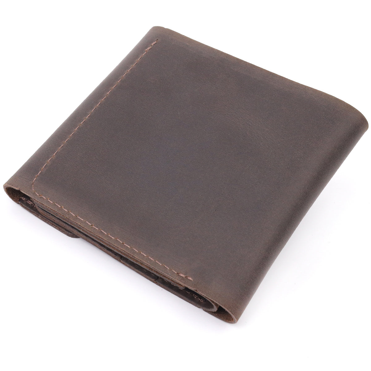 Vintage Leather Wallet SHVIGEL 16613 Brown Handmade from Natural Leather