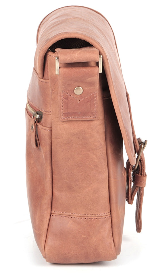 Genuine Leather Bag SHVIGEL 00883 Brown - Premium Quality Ukrainian Design