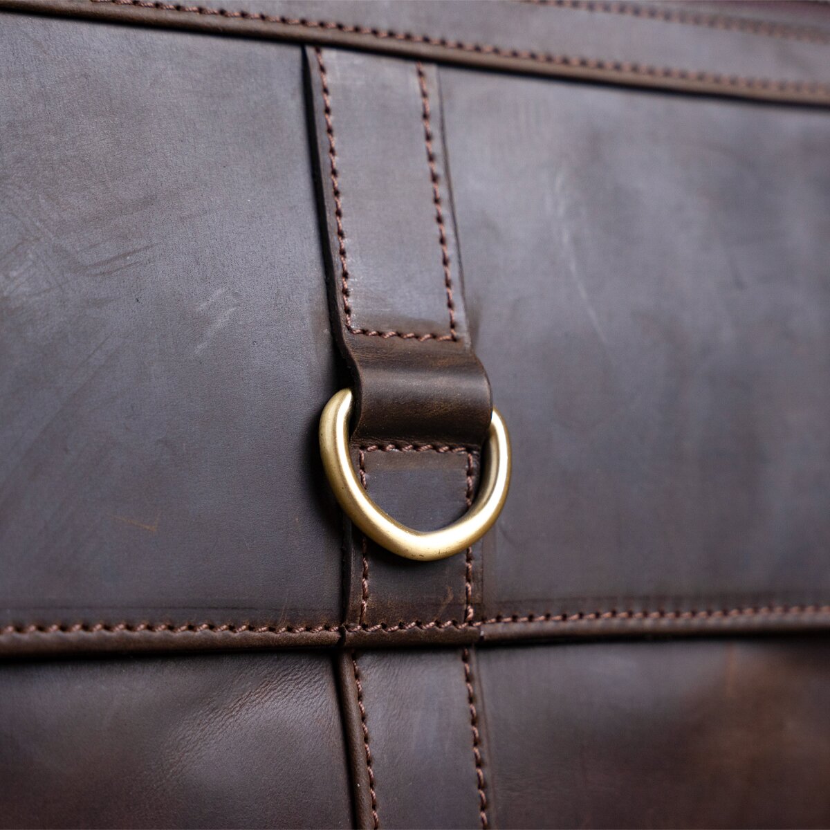 Men's Leather Bag SHVIGEL 11113 Brown Genuine Leather Handmade in Ukraine