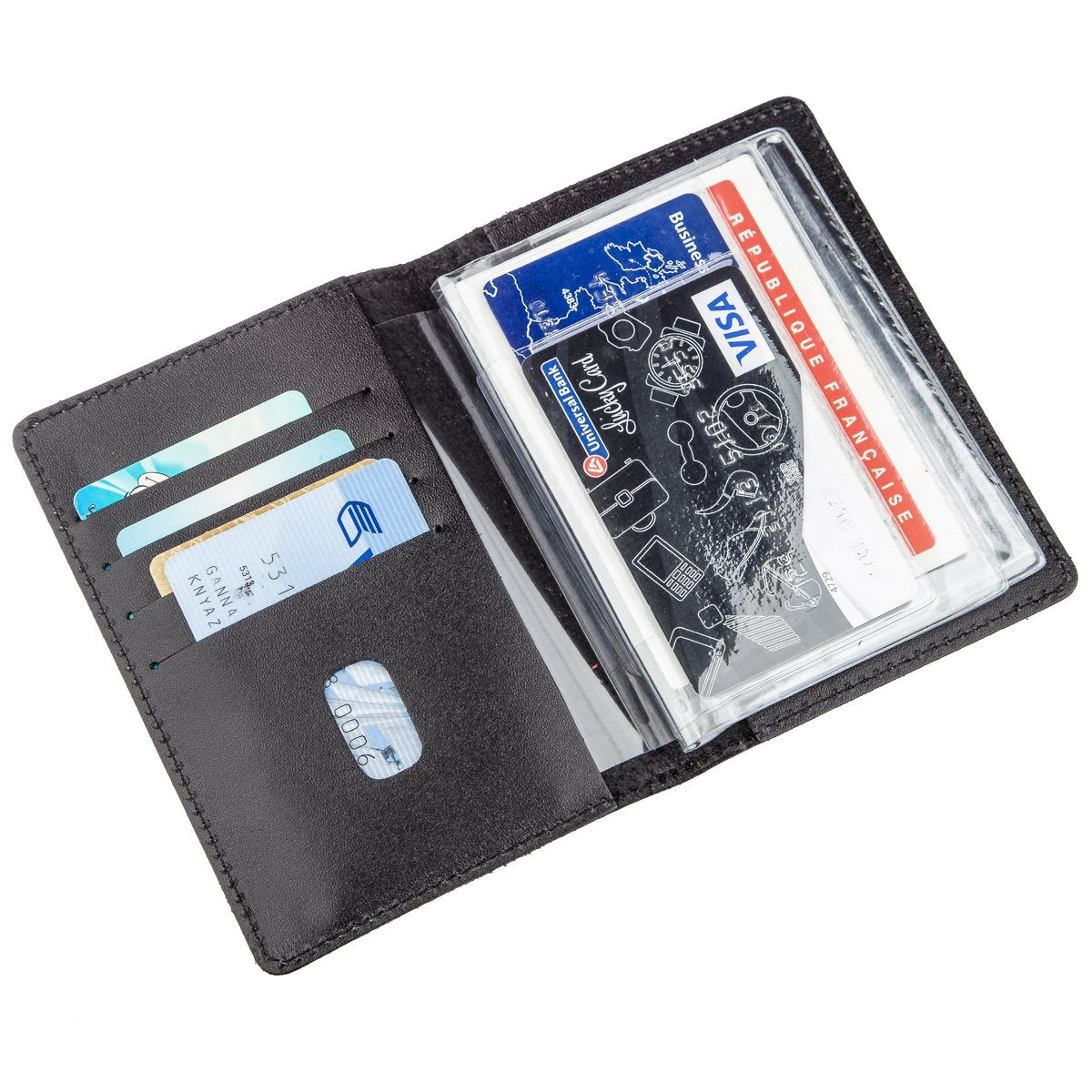 Large SHVIGEL Driver Document Cover 13985 Black Natural Leather, Ukraine