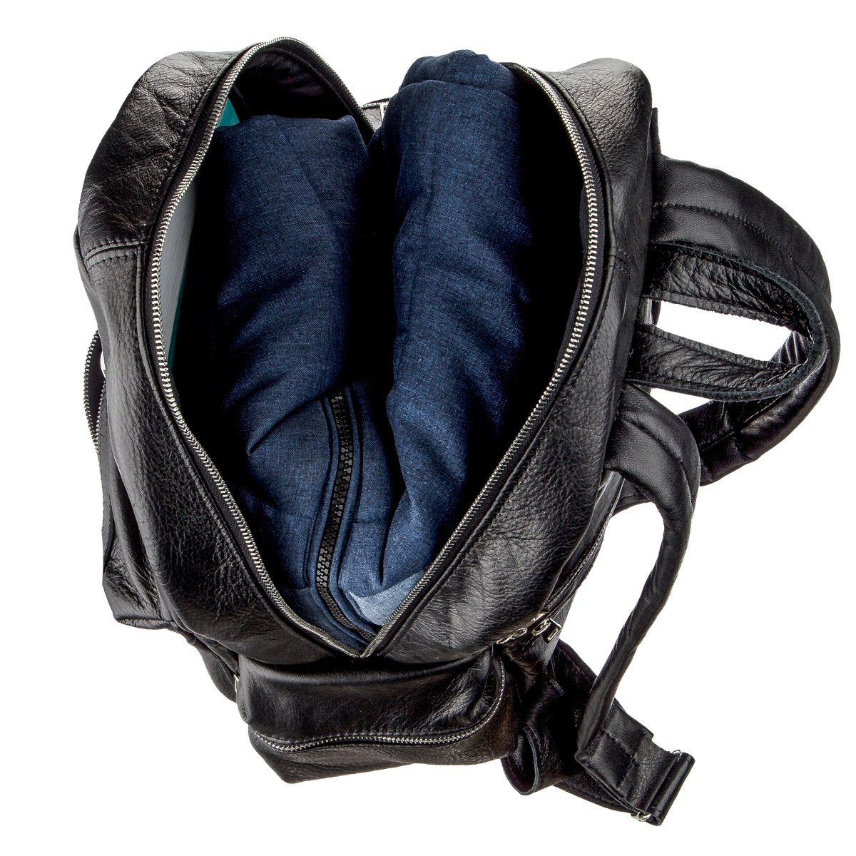 Leather Backpack SHVIGEL 11260 Black Natural Leather, Ukrainian Craftsmanship