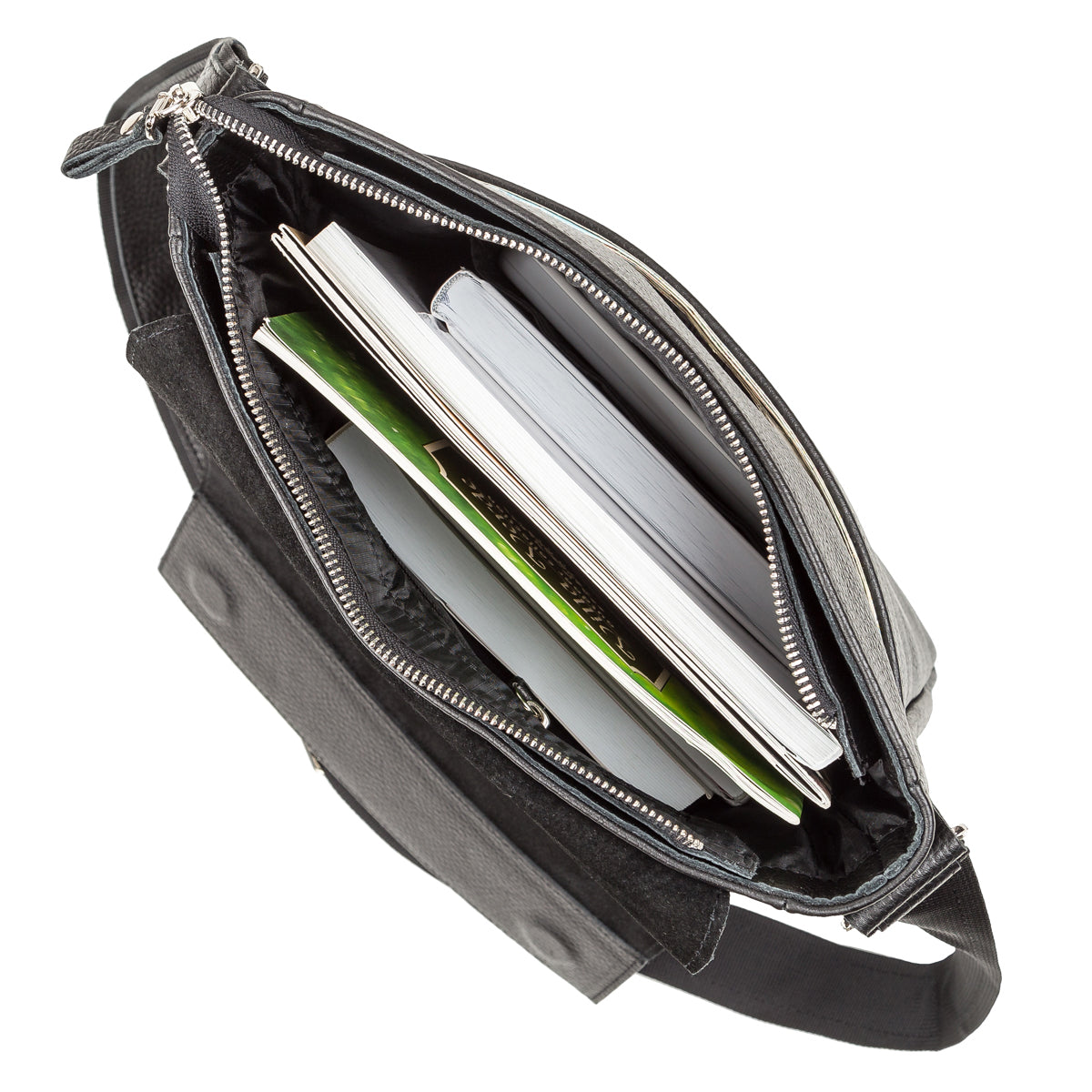 Leather Bag SHVIGEL 11080 Black Made in Ukraine, Genuine Leather Material