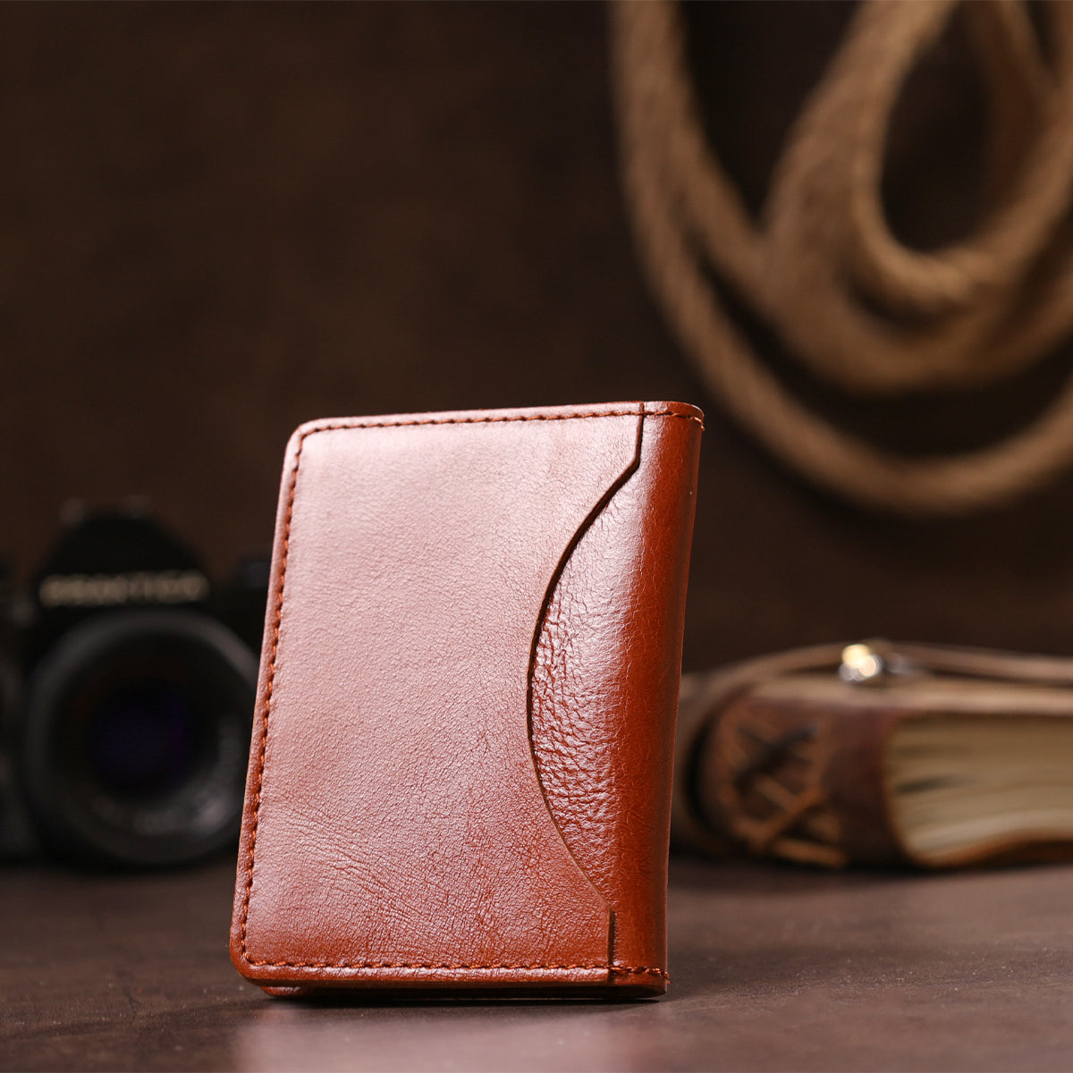Leather Business Card Holder SHVIGEL 00115 Natural Leather for Business Cards, Ukraine