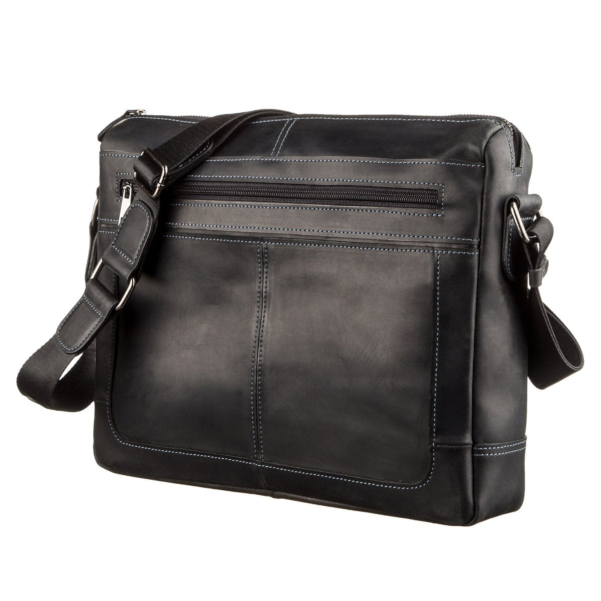 Men's Leather Shoulder Business Bag SHVIGEL 11246 Black Genuine Leather Durable Design