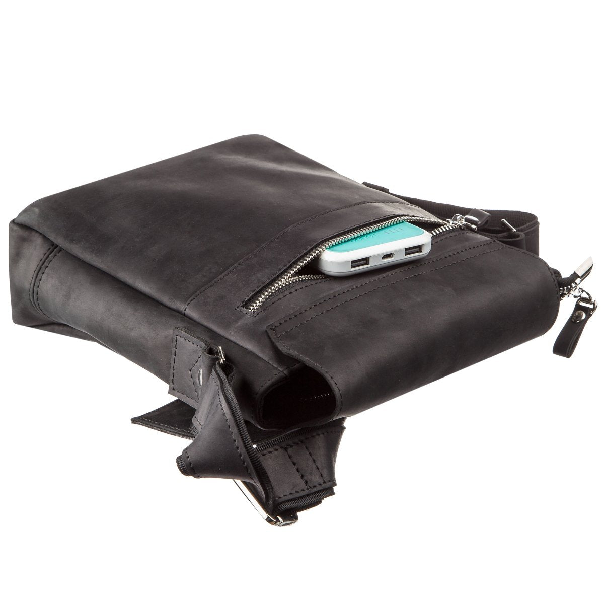 Men's Leather Bag SHVIGEL 11171 Black Genuine Leather from Ukraine, Stylish Design