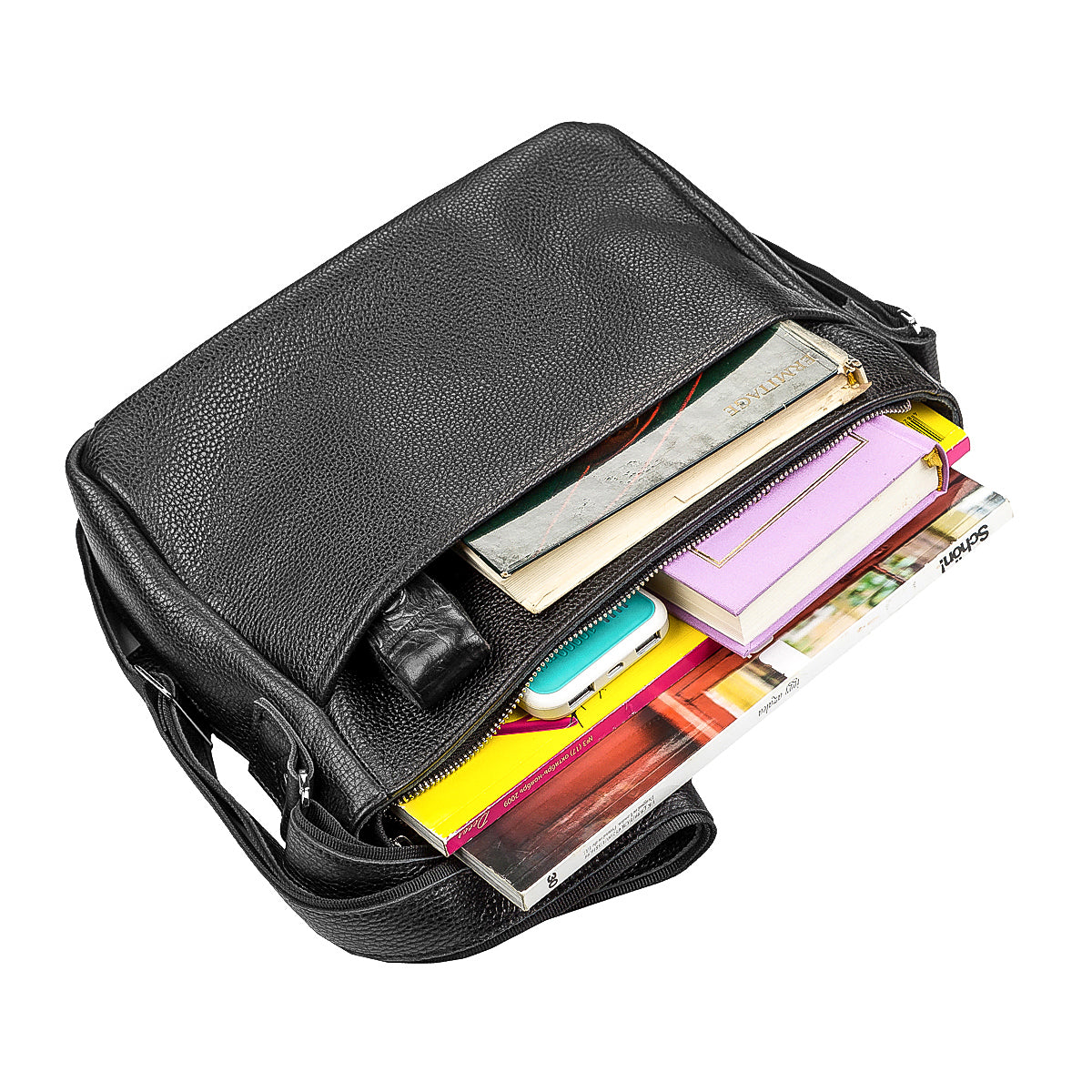 Leather Bag SHVIGEL 11131 Black Ukrainian Genuine Leather Stylish Design