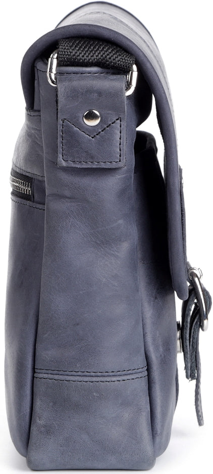 Natural Leather Handbag SHVIGEL 11015 Blue - Ukrainian Quality Craftsmanship