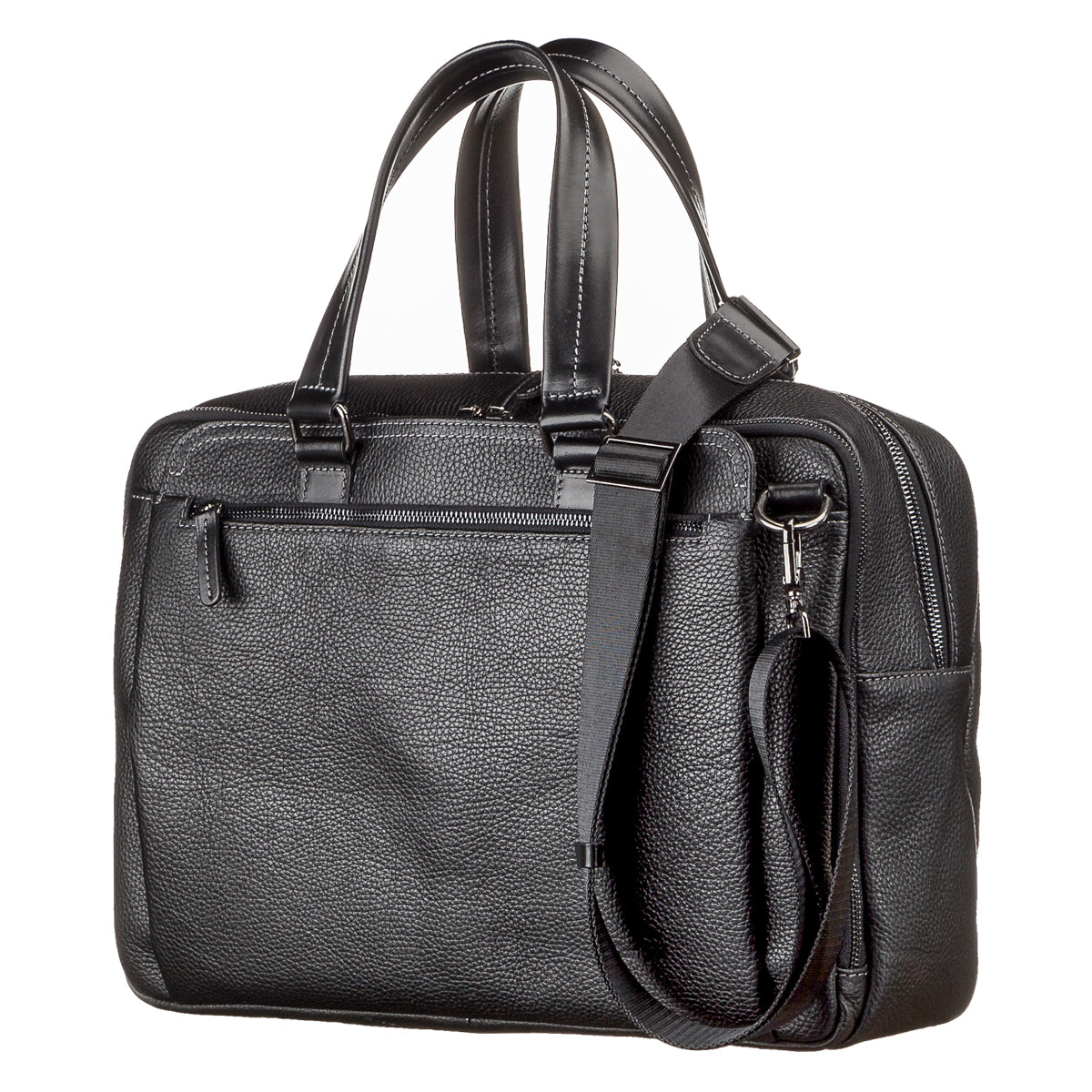 Men's Leather Bag SHVIGEL 11123 Black Genuine Leather Made in Ukraine