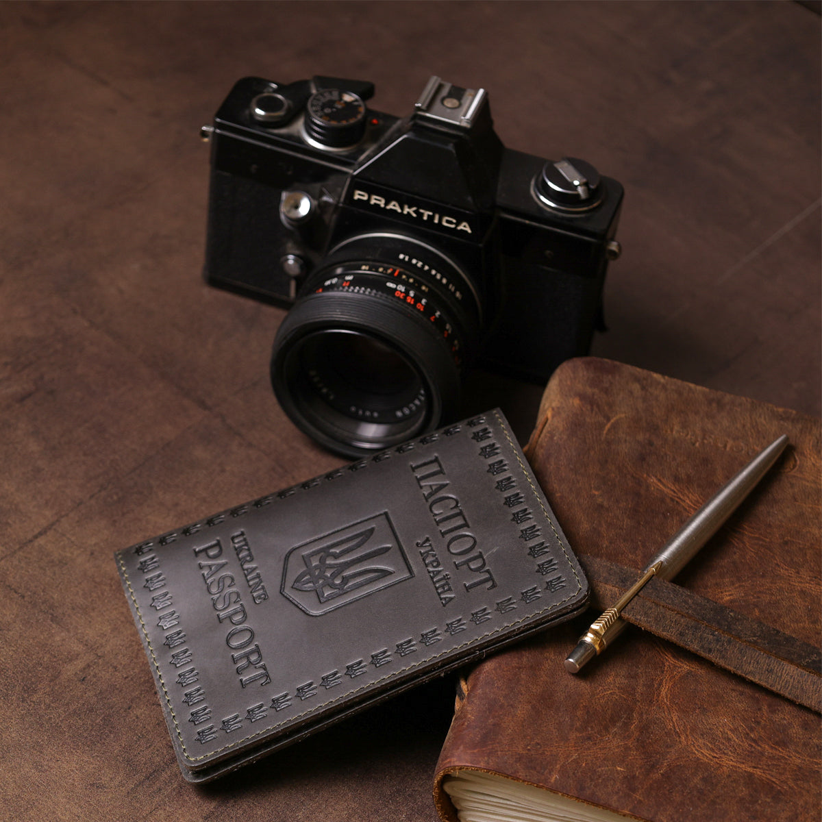 Leather Passport Cover SHVIGEL 16132 European Quality Grey Genuine Leather