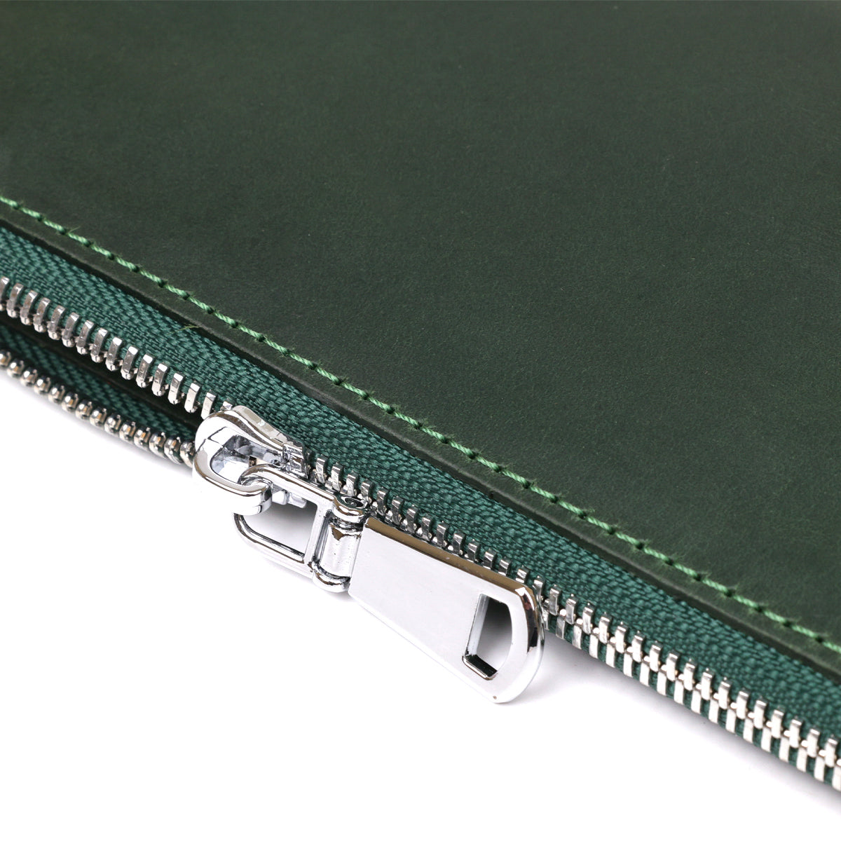 Unisex Vintage Leather Clutch SHVIGEL 16188 Green Natural Leather from Ukraine