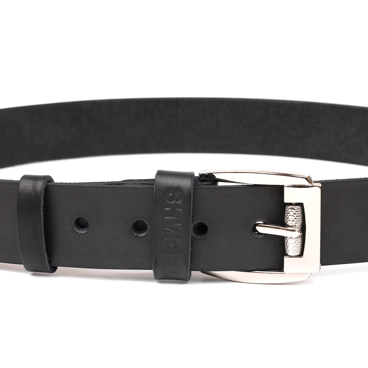 Men's Leather Belt SHVIGEL 10084 Black Genuine Leather Made in Ukraine