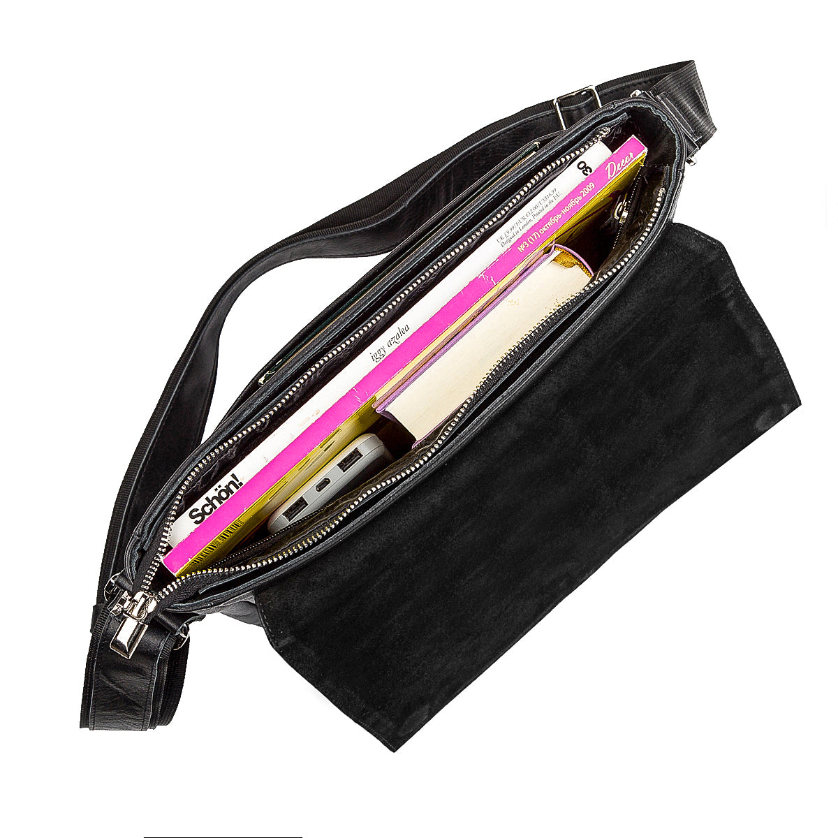 Leather Bag SHVIGEL 11130 Black Genuine Leather Craftsmanship Ukraine