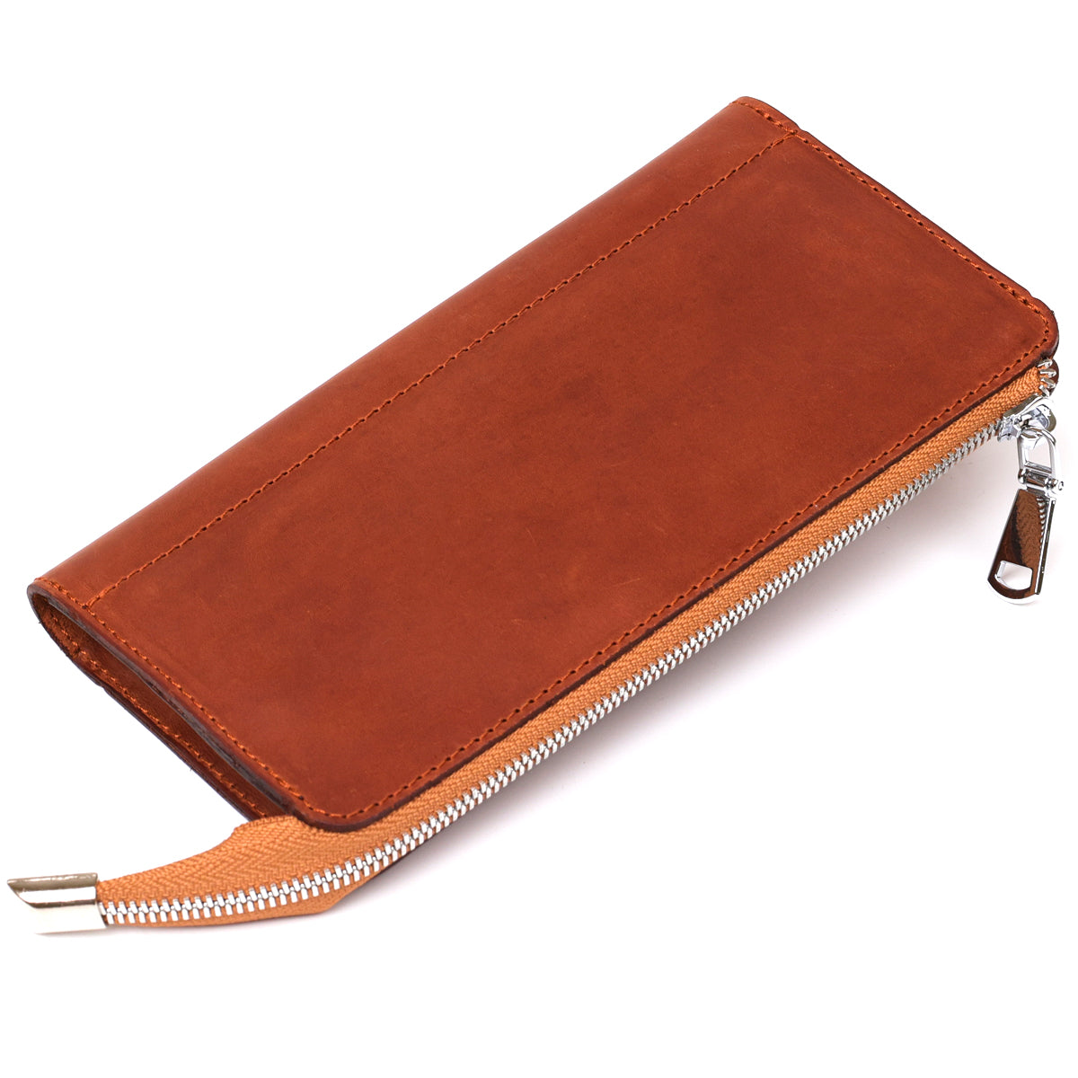Unisex Vintage Leather Clutch SHVIGEL 16190 in Reddish Brown – Made in Ukraine, Genuine Leather