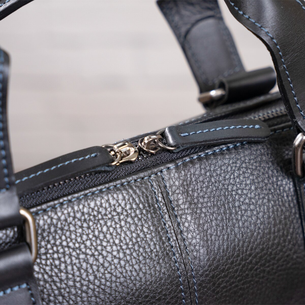 Leather Laptop Bag SHVIGEL 11243 Black Natural Leather Handmade Design