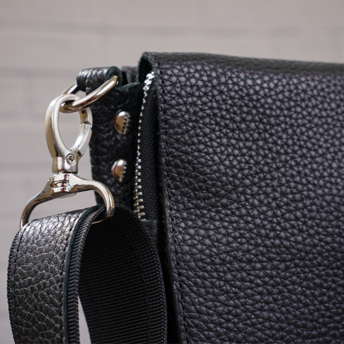 Leather Bag SHVIGEL 00997 Black - Natural Leather Handmade from Ukraine
