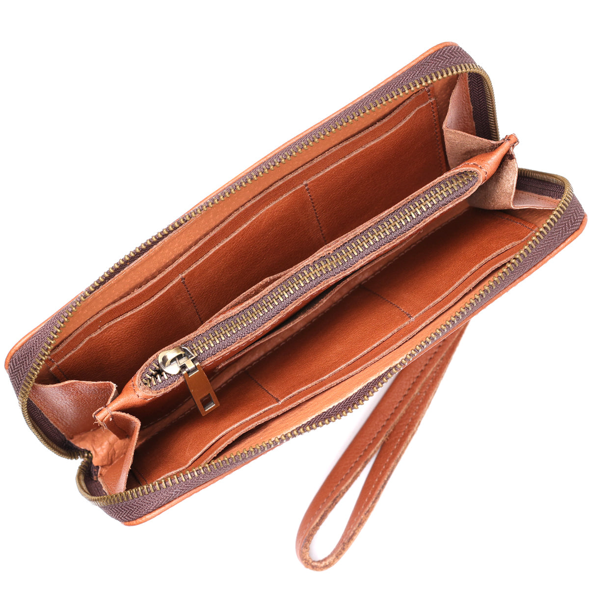 Men's Leather Clutch SHVIGEL 19122 Brown Made in Ukraine, Genuine Leather Material