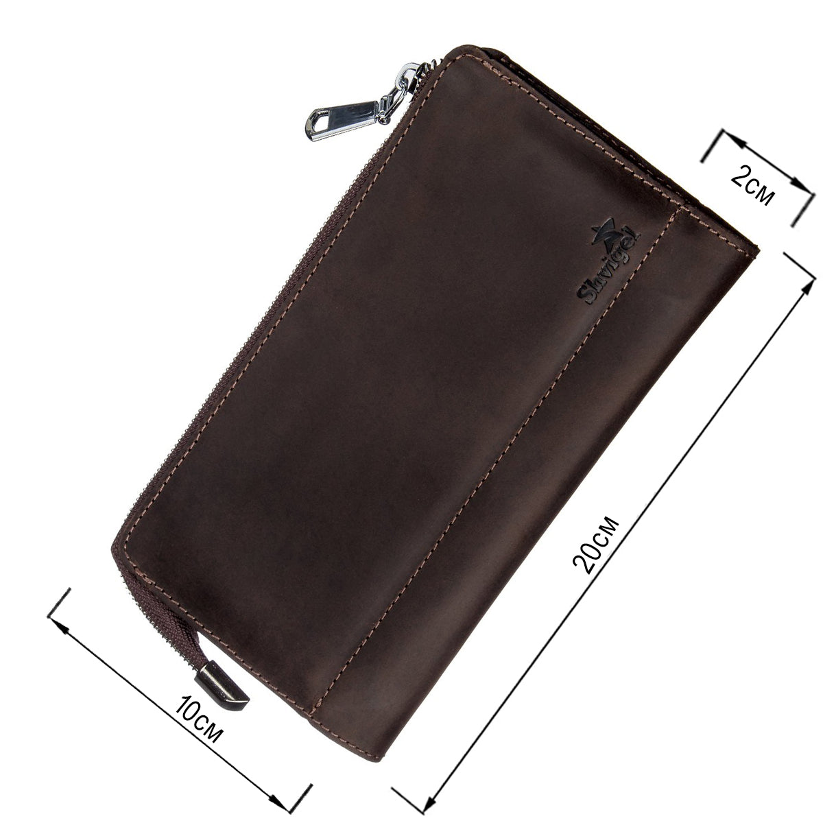 Men's Matte Leather Clutch SHVIGEL 16189 Brown Authentic Ukrainian Design Natural Leather