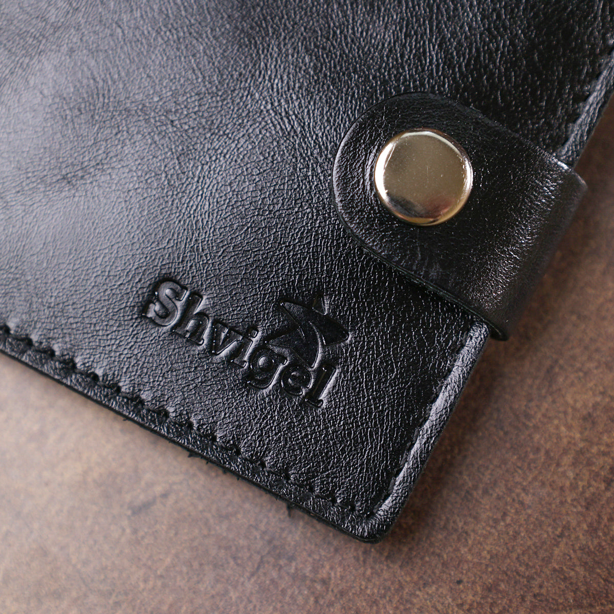 Leather Men's Wallet SHVIGEL 16439 Black Genuine Leather Handmade in Ukraine