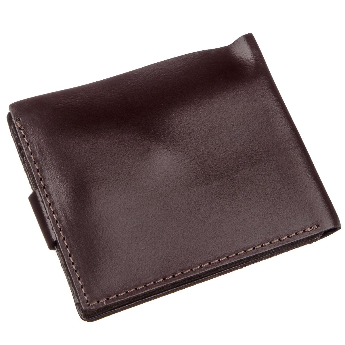 Men's Leather Wallet with Coin Pocket SHVIGEL 16213 Brown Natural Leather Made in Ukraine