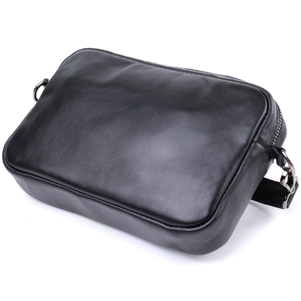 Classic Shvigel Crossbody Bag 22841 in Smooth Black Genuine Leather