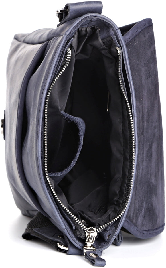 Natural Leather Handbag SHVIGEL 11015 Blue - Ukrainian Quality Craftsmanship