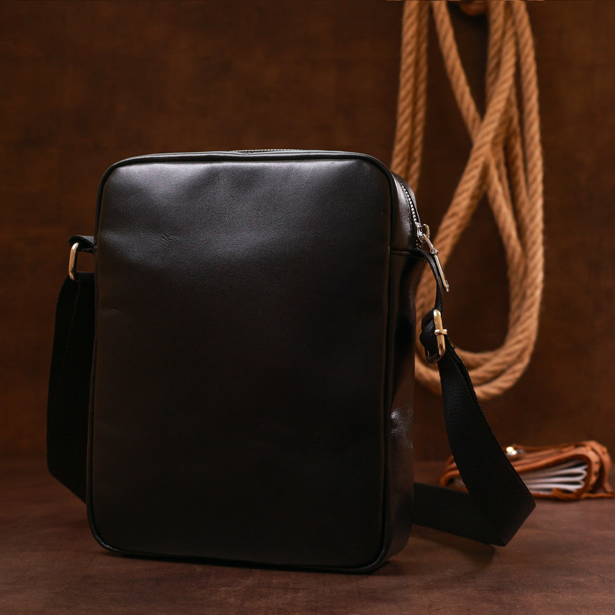 High-Quality Leather Men's Bag SHVIGEL 16336 Black - Crafted from Natural Leather