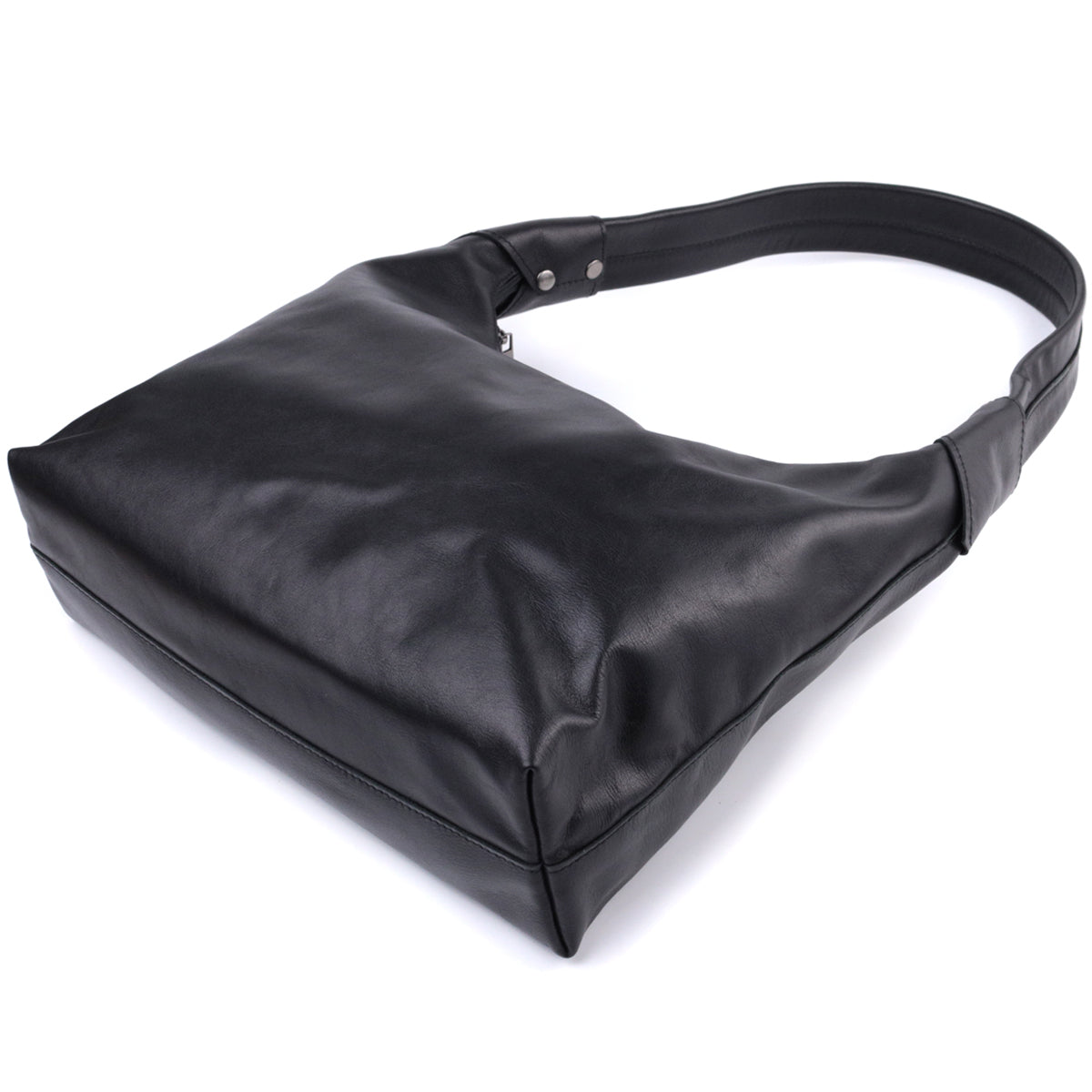 Practical Shoulder Bag for Women SHVIGEL 22828 Black Smooth Genuine Leather