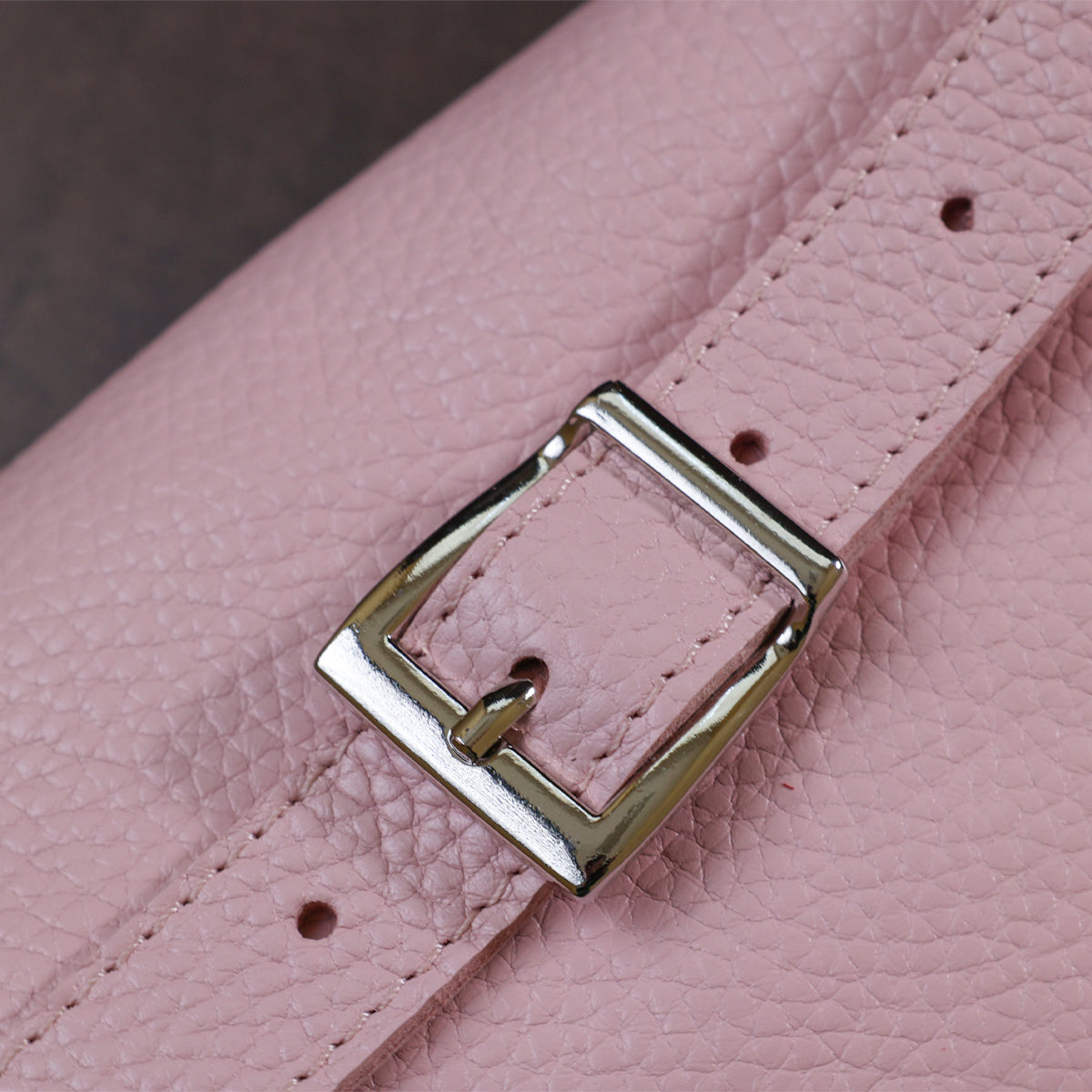 Women's Leather Banana Bag SHVIGEL 16375 Pink Natural Leather Durable Design