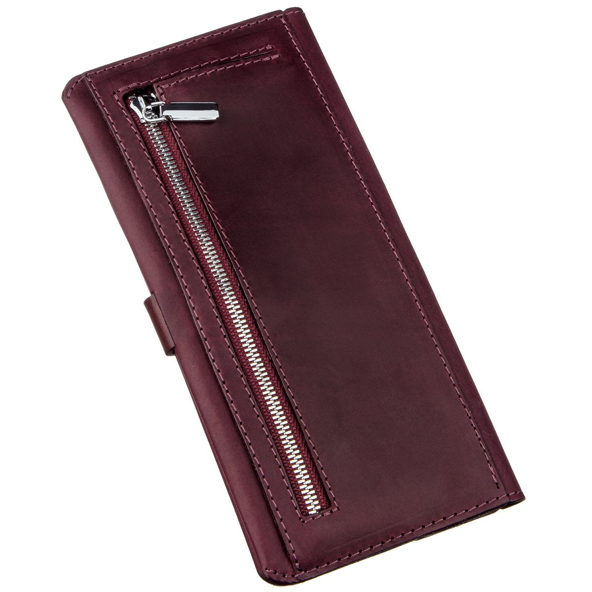 Vintage Leather Women's Wallet SHVIGEL 16205 Burgundy Made in Ukraine, Premium Quality