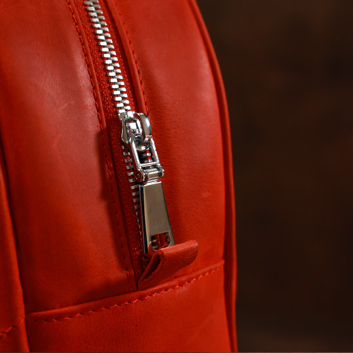 Vintage Leather Women's Backpack by SHVIGEL 16327 in Red - Made in Ukraine, Genuine Leather