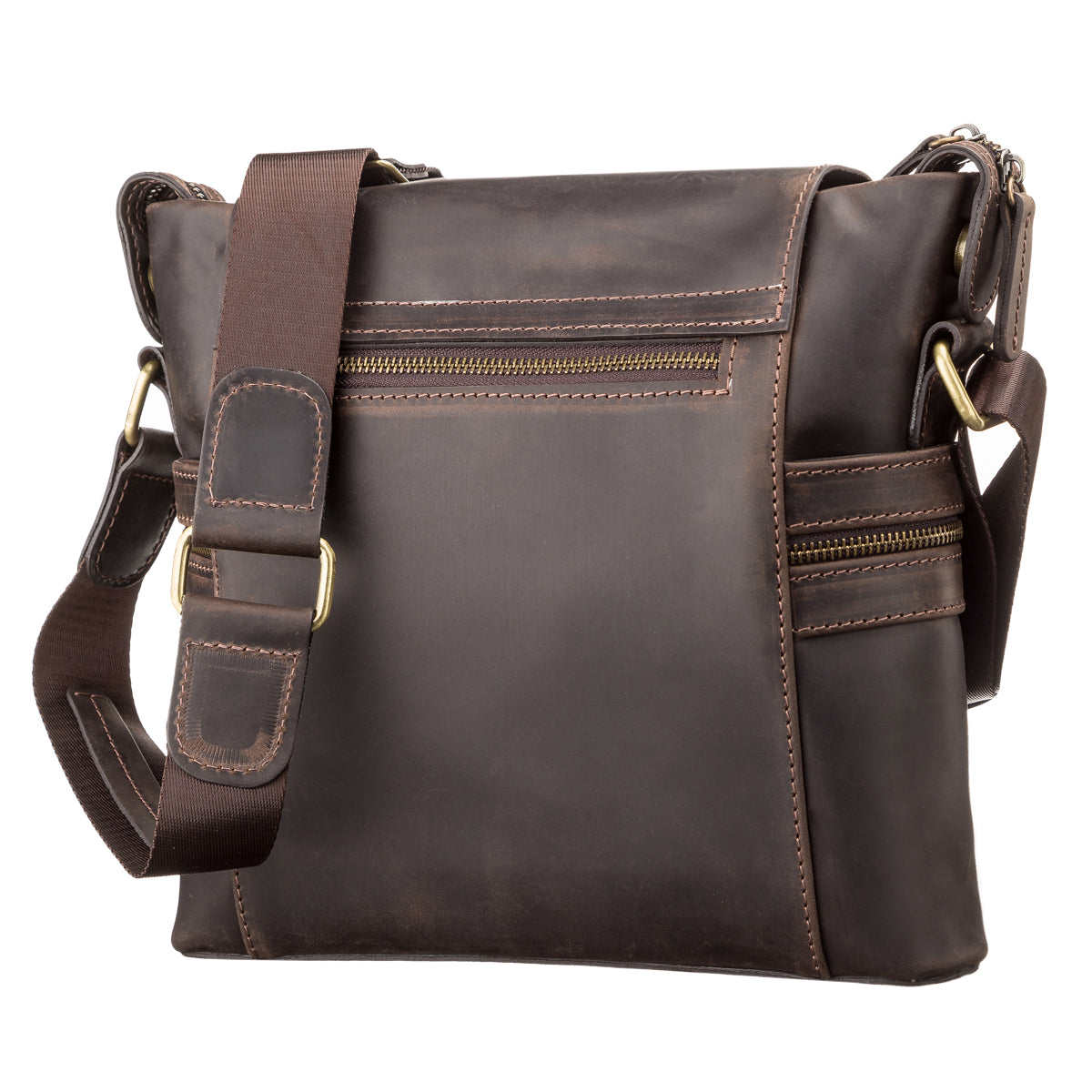Men's Leather Bag SHVIGEL 11097 Brown Genuine Leather Made in Ukraine