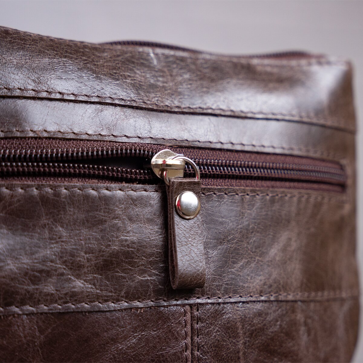 Leather Bag SHVIGEL 11136 Made in Ukraine Brown Genuine Leather Fashion Accessory