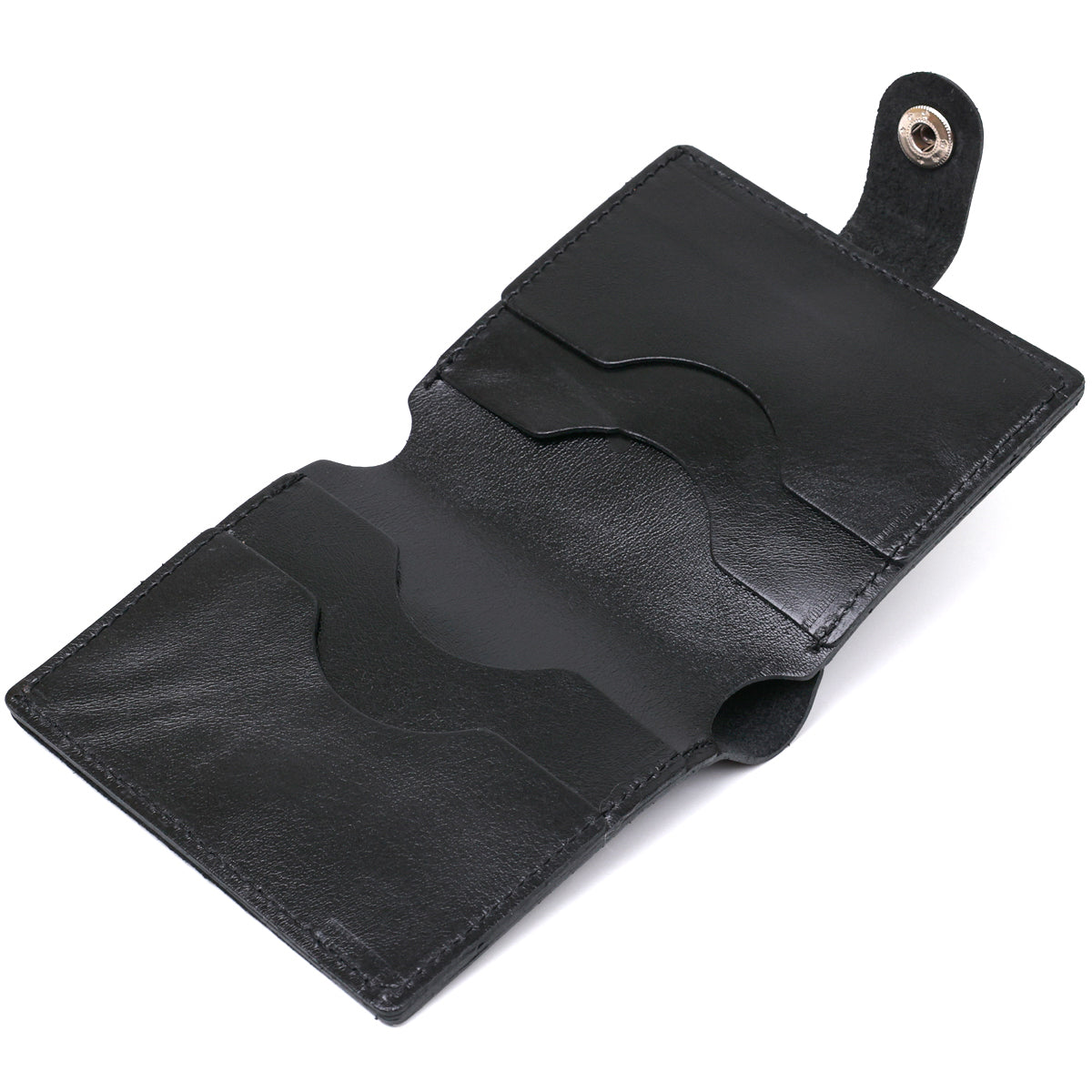 Men's Practical Wallet SHVIGEL 16502 Black Genuine Leather Ukrainian Craftsmanship