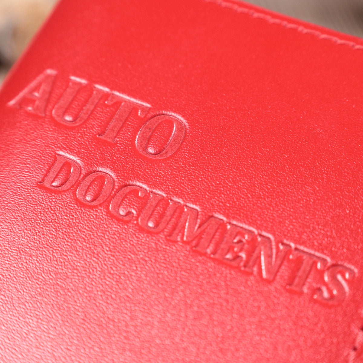 Bright Red Natural Leather Auto Document Cover SHVIGEL 16161 for Driver's License and Passport