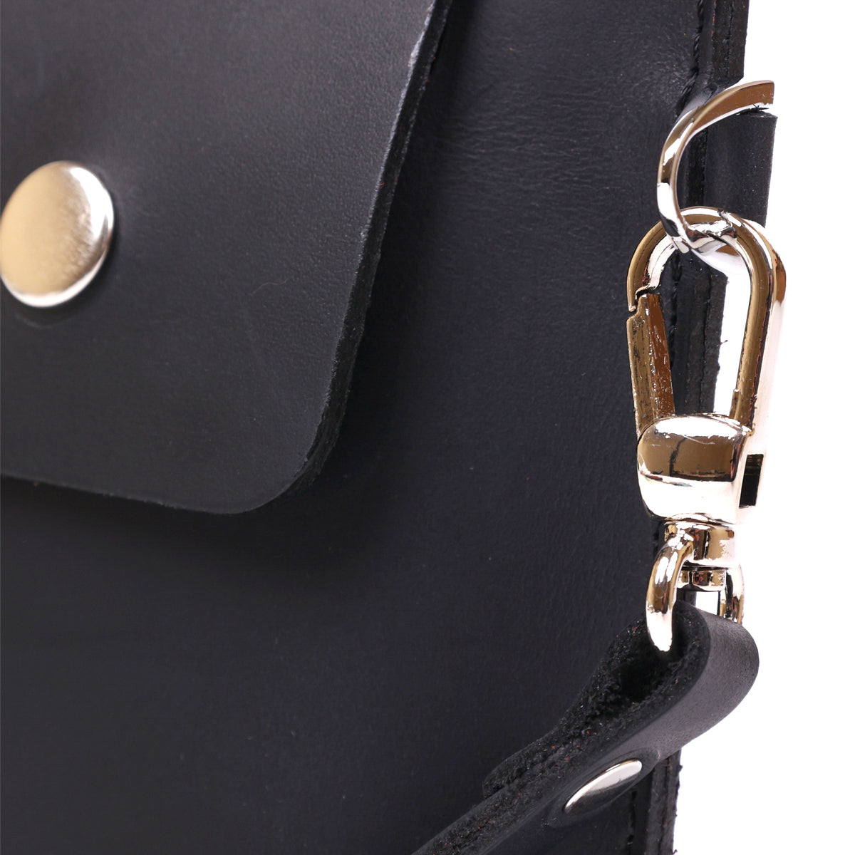 Unisex Matte Leather Travel Cosmetic Bag SHVIGEL 16426 Black Made in Ukraine