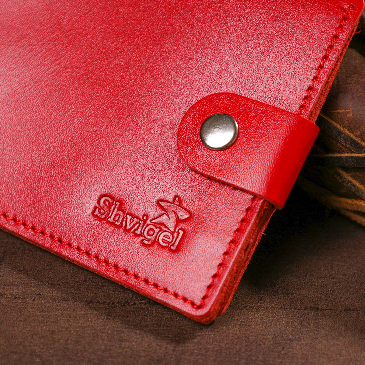 Leather Women's Wallet SHVIGEL 16215 Red | Made in Ukraine, Genuine Leather