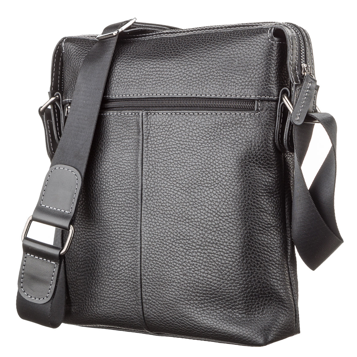 Men's Leather Bag SHVIGEL 11122 Black Genuine Leather, Premium Quality, Made in Ukraine