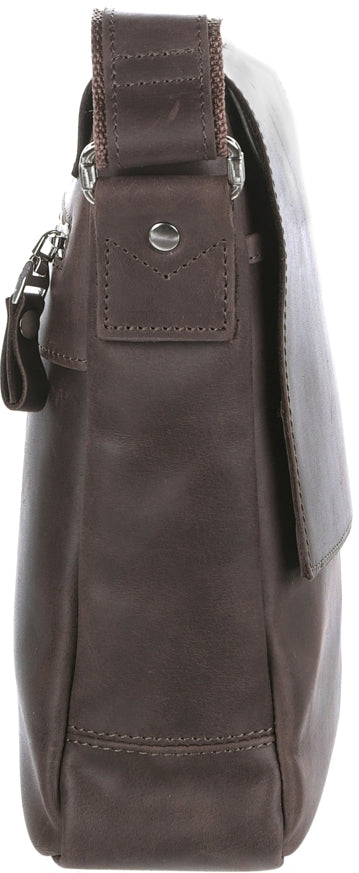 Leather Messenger Bag SHVIGEL 00884 Brown Natural Leather Made in Ukraine