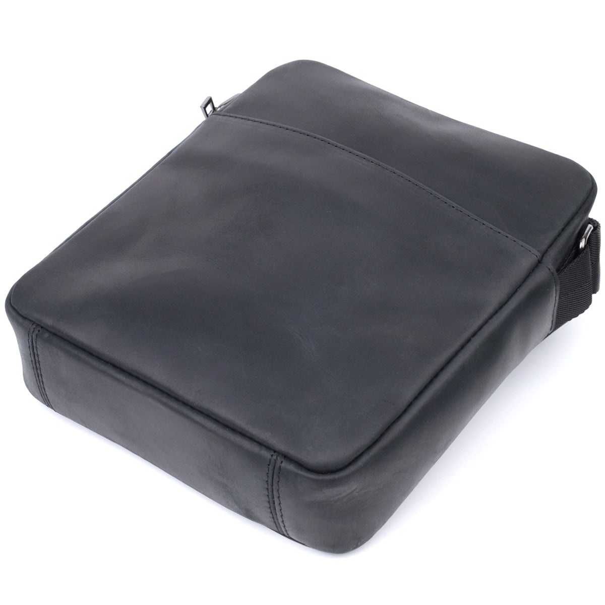 Men's Matte Leather Crossbody Bag SHVIGEL 22848 Black - Genuine Leather Design