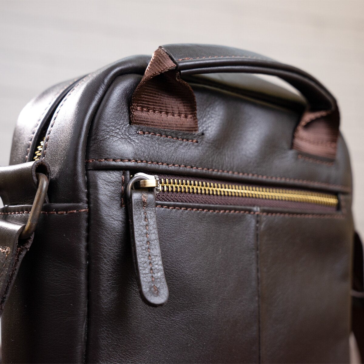 Leather Men's Bag SHVIGEL 11089 Brown Genuine Leather Made in Ukraine