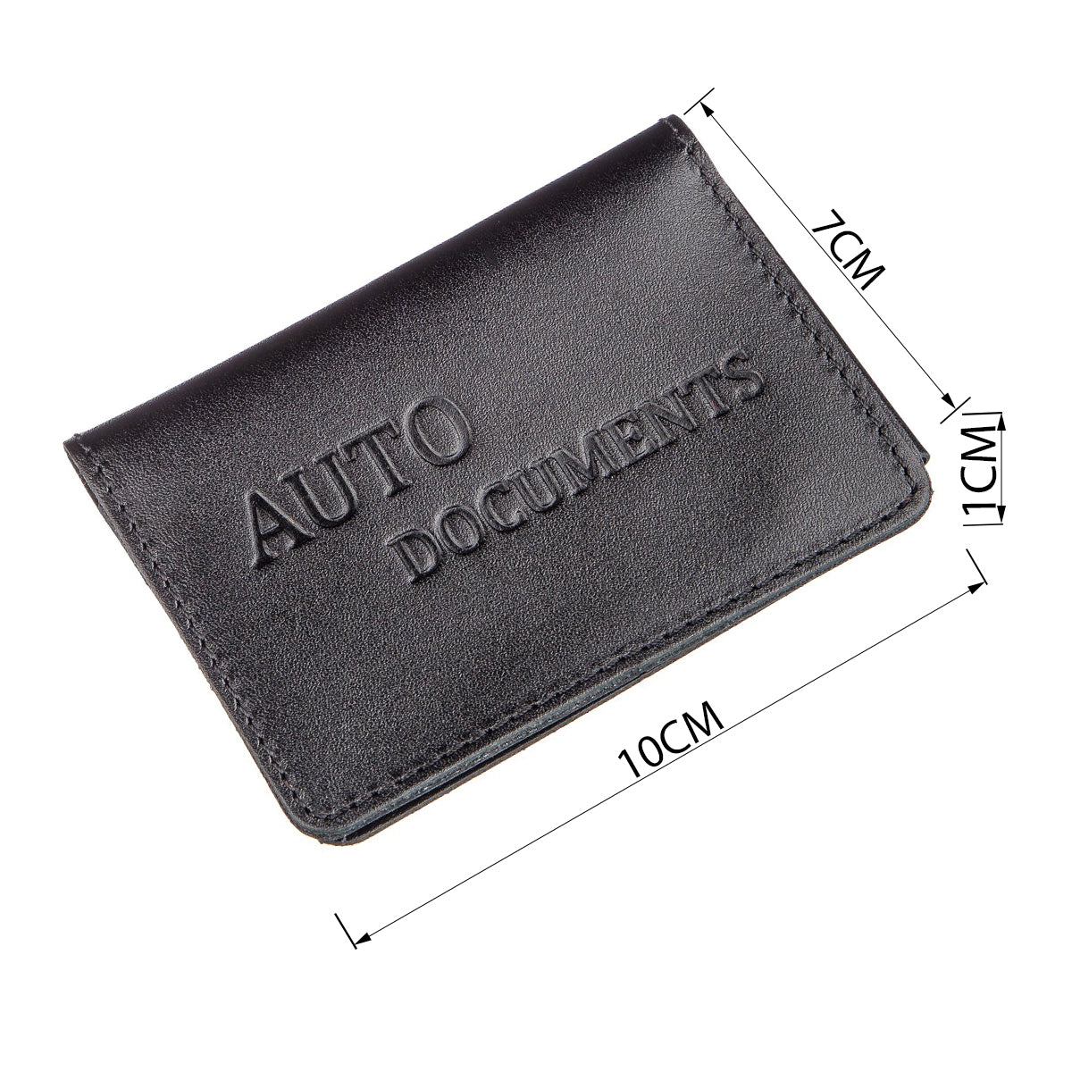 Leather Auto Document Holder with 3 Slots SHVIGEL 13966 Black for Drivers - Ukrainian Craftsmanship