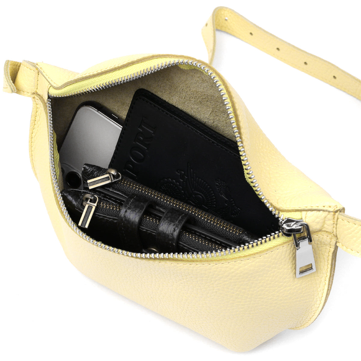 Women's Shoulder Bag SHVIGEL 16378 Natural Leather Lemon Color Stylish Design