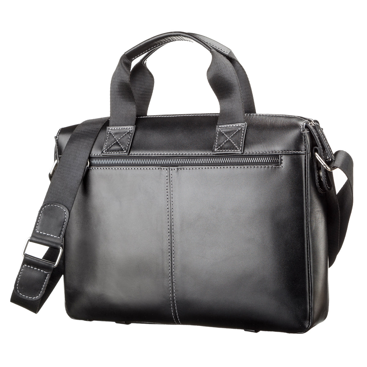 Men's Leather Bag SHVIGEL 11107 Black, Made in Ukraine, Natural Leather Material
