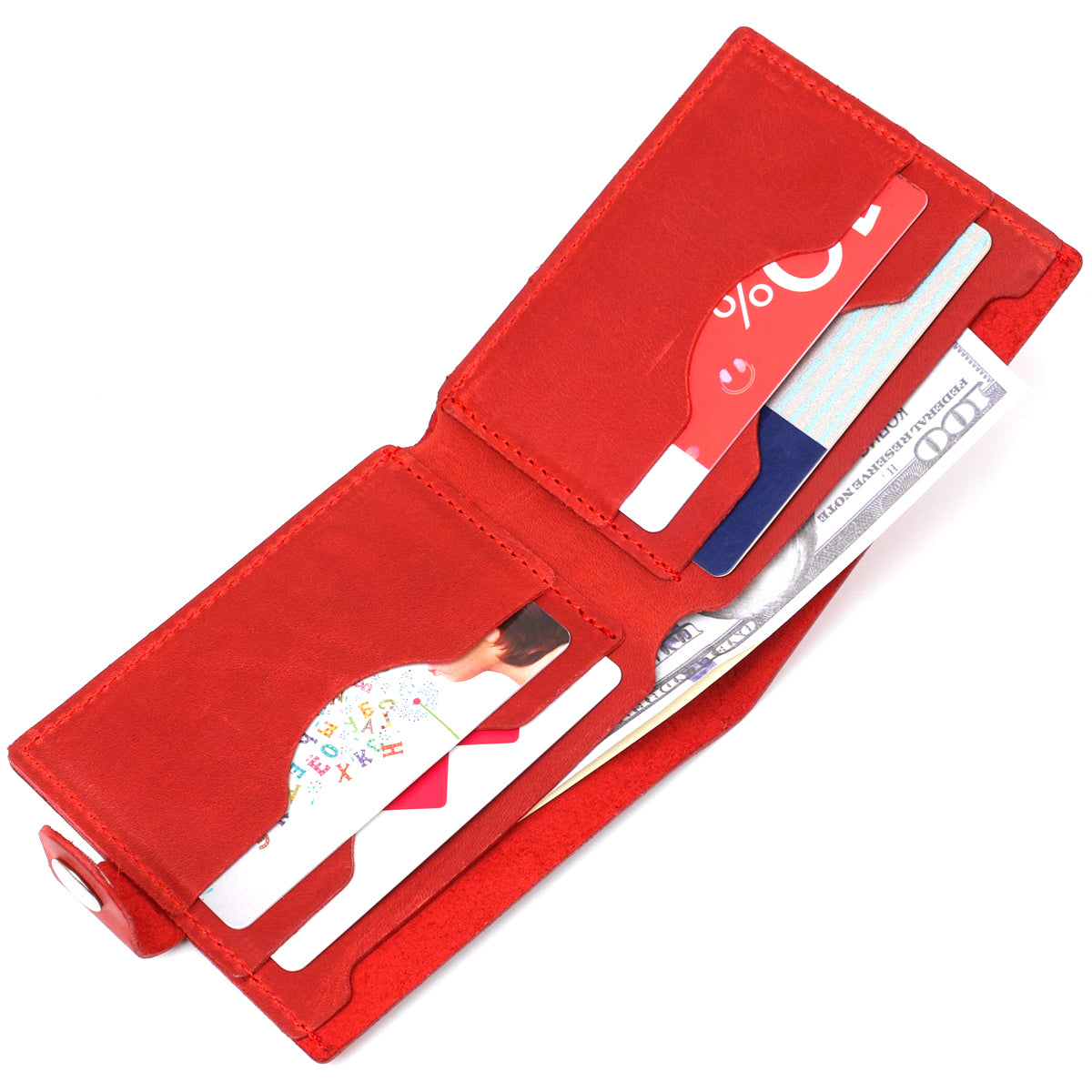 Small Vintage Women's Wallet SHVIGEL 16455 Red Genuine Leather from Ukraine