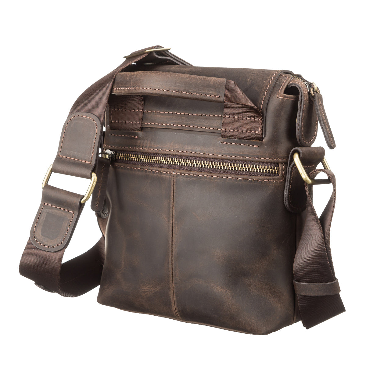 Leather Men's Bag SHVIGEL 11093 Brown Made in Ukraine, Natural Leather Quality