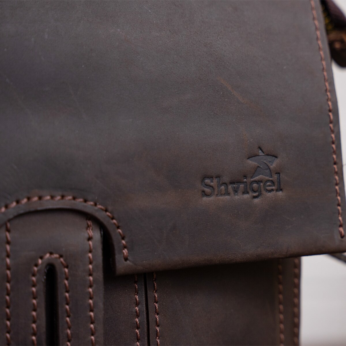 Men's Leather Bag SHVIGEL 11104 Brown Genuine Leather, Stylish and Durable Design