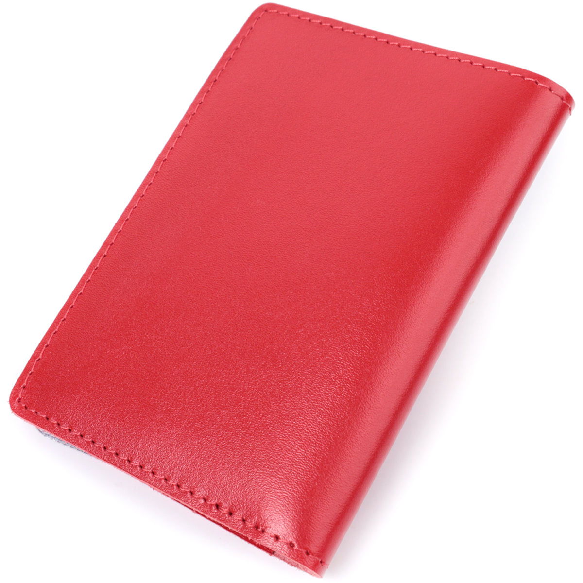 Bright Red Natural Leather Auto Document Cover SHVIGEL 16161 for Driver's License and Passport