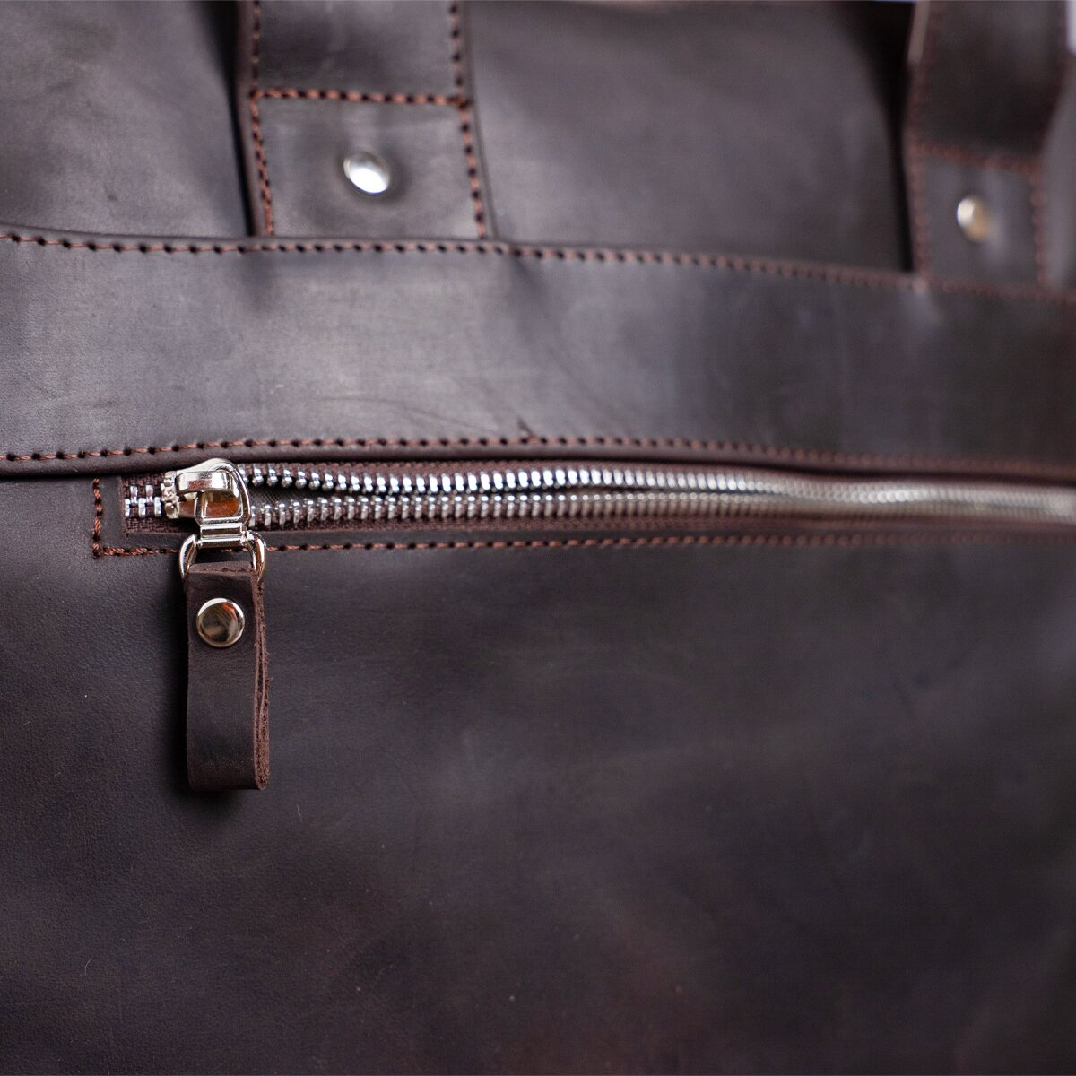 Leather Laptop Bag SHVIGEL 11020 Brown Natural Leather Handmade in Ukraine