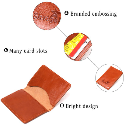 Leather Business Card Holder SHVIGEL 00115 Natural Leather for Business Cards, Ukraine