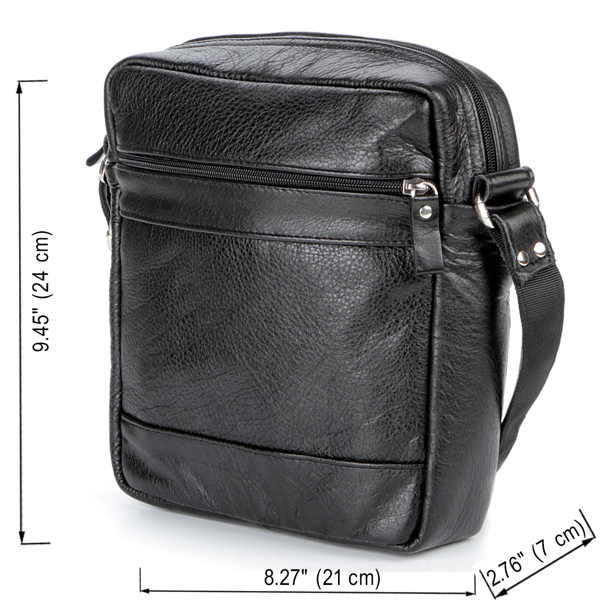 Elite Leather Men's Bag SHVIGEL 00791 Black, Genuine Leather, Ukrainian Craftsmanship